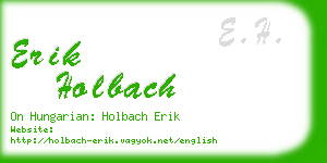 erik holbach business card